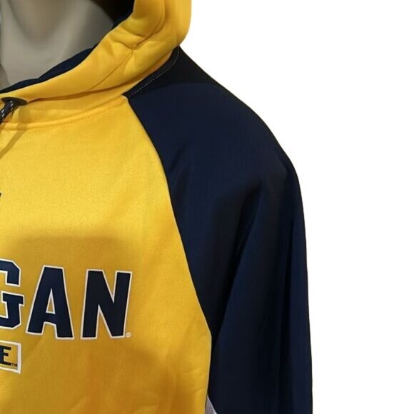 Michigan Wolverines Men’s Large Performance Hoodie Sweatshirt Colosseum New - Picture 4 of 8